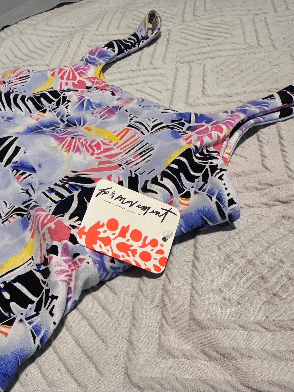NWT Free People Multicolor Floral Square-Neck Tank Size Medium - Picture 3 of 6